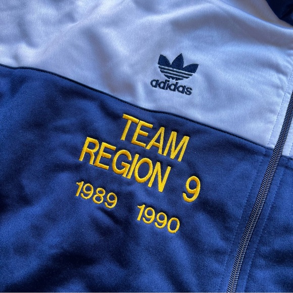 Adidas Vintage Track Jacket Tang Soo Do California Men's Navy Blue White XL - Picture 6 of 16
